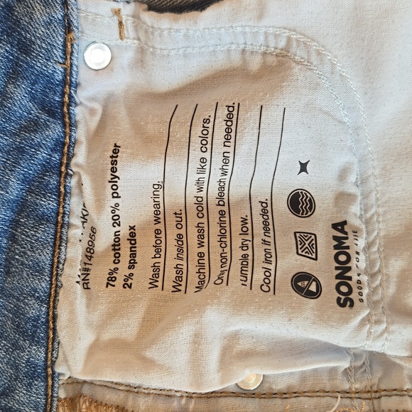 💙 Sonoma Distressed Cuffed Denim Shorts Women’s Small Mid Rise - Picture 7 of 12